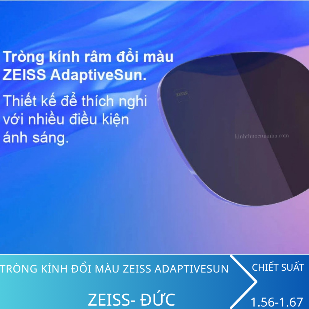 Tròng kính ZEISS AdaptiveSun đổi màu chính hãng